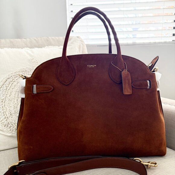 Coach Soft Empire 40 Warm Brown Suede - Picture 1 of 8